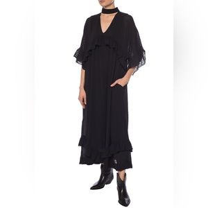 Ganni Black Ruffle Dress
